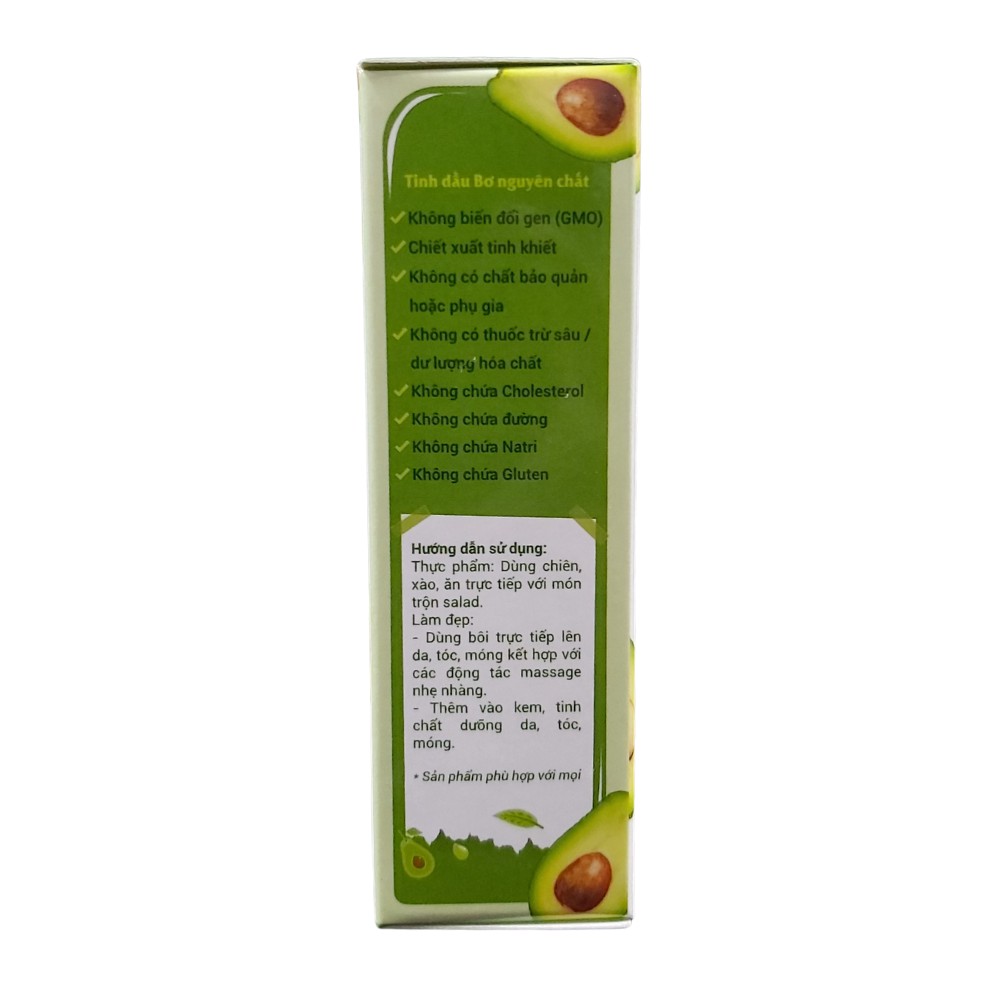 Tinh Dầu Bơ Avocado Nguyên Chất Extra Virgin Avocado Oil 20ml