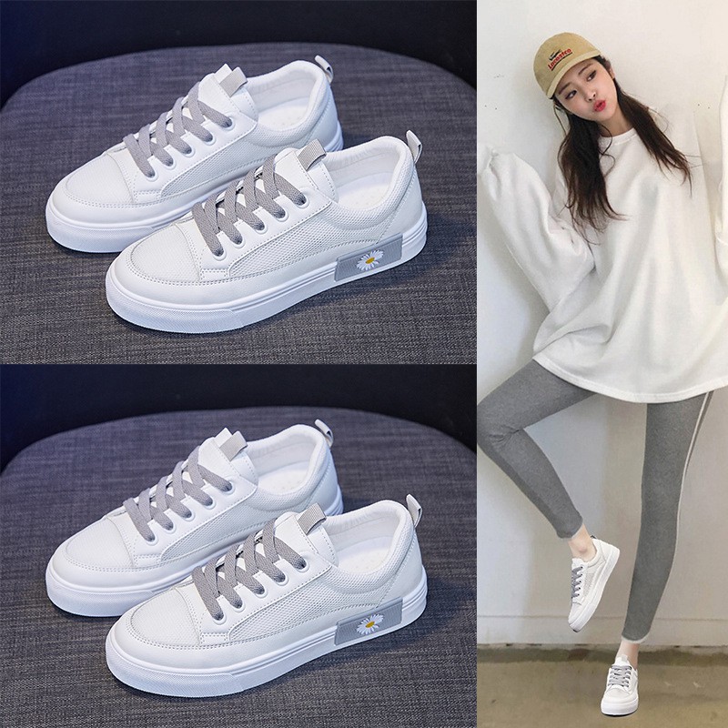 Giày thể thao nữ đế bằng giá rẻ giày sneaker nữ trắng cao cấp hot trend AZUKA - C1