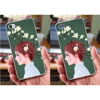 Ốp lưng iPhone 4 / 4S (dẻo viền trắng trong) - Hình Cô Gái Xinh
