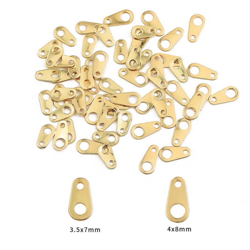 Miếng nối bằng đồng mạ vàng 18K hai lỗ dùng làm trang sức thủ công