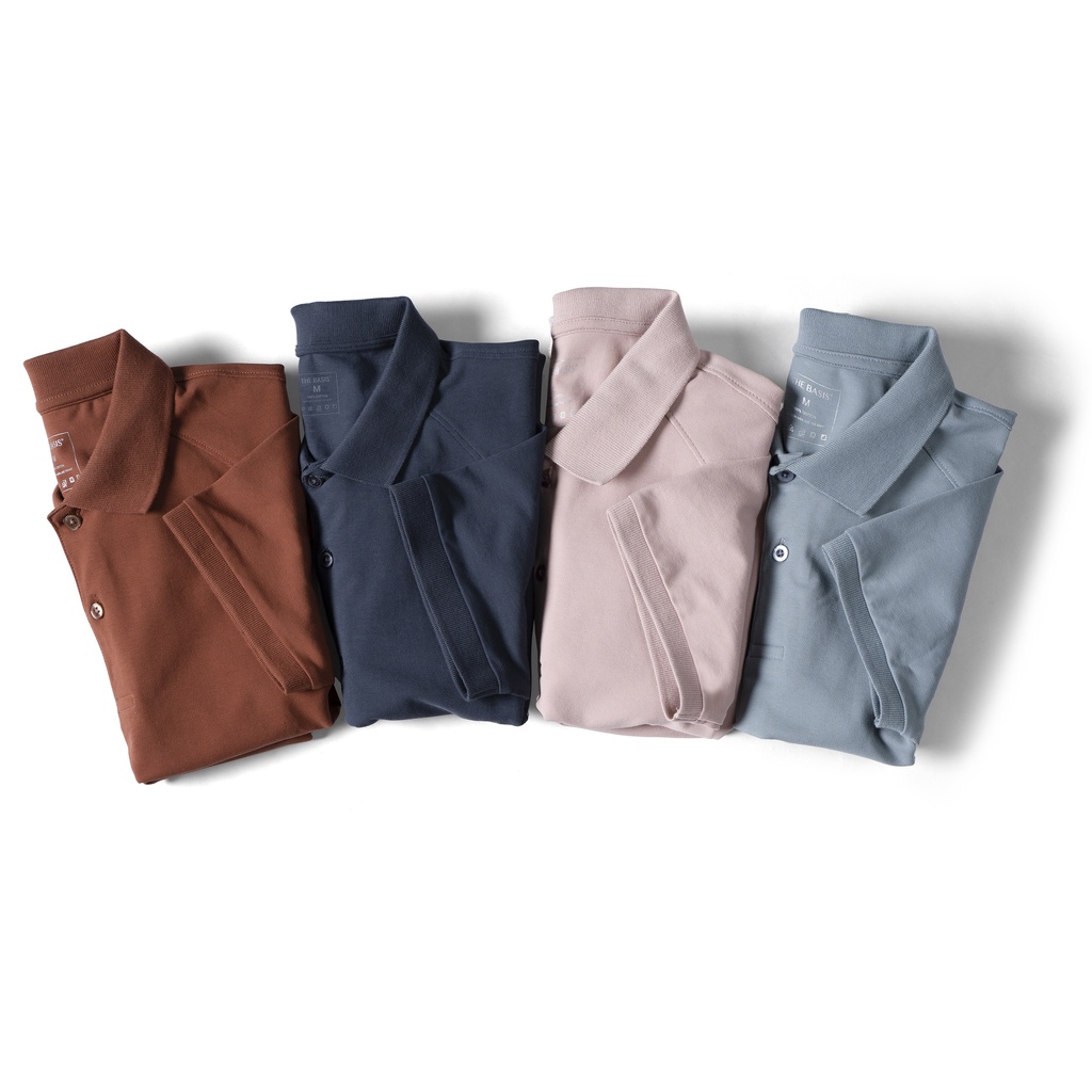 Áo Polo nam BASIS màu mới, vải cotton 4 chiều dày dặn, co giãn APL37