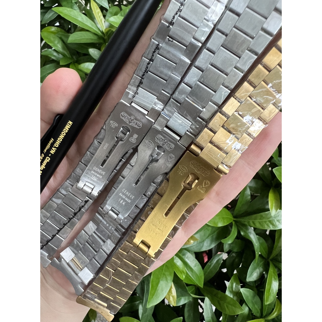 Dây đồng hồ ROLEX 3 mắt đúc đặc thép không gỉ size 20