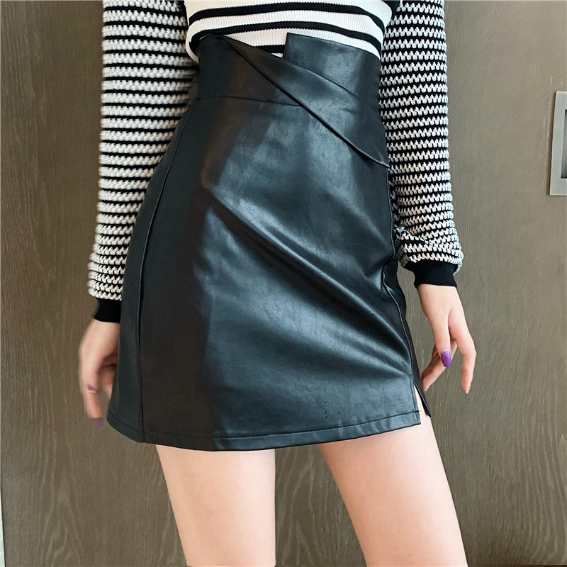 [HÀNG CÓ SẴN] Chân váy da cạp cao xẻ đùi hàng Quảng Châu | BigBuy360 - bigbuy360.vn