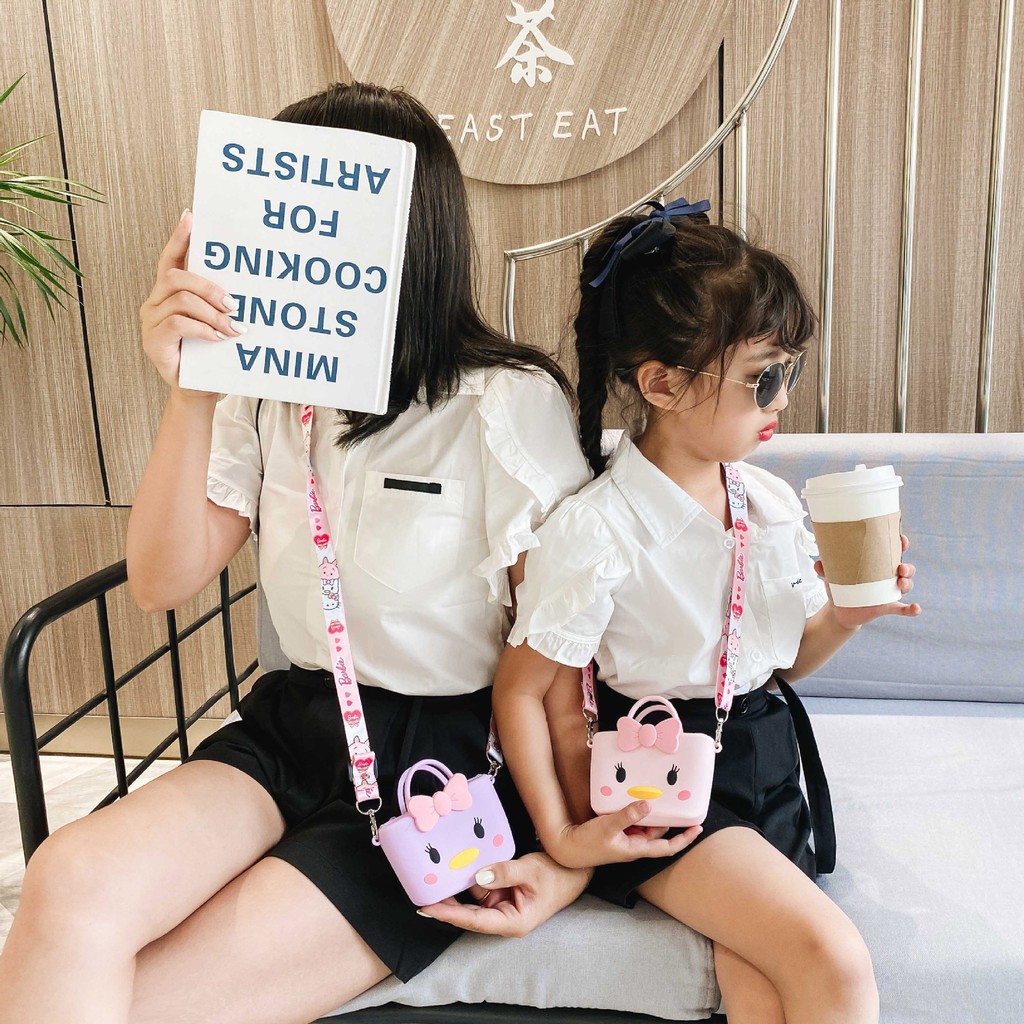 Túi đeo chéo silicon cho bé bản to hình ngỗ nghĩnh 5 mẫu như hình