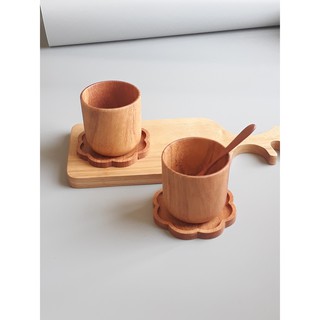 Cốc gỗ gõ dày dặn đẹp mắt 8 x 8 cm
