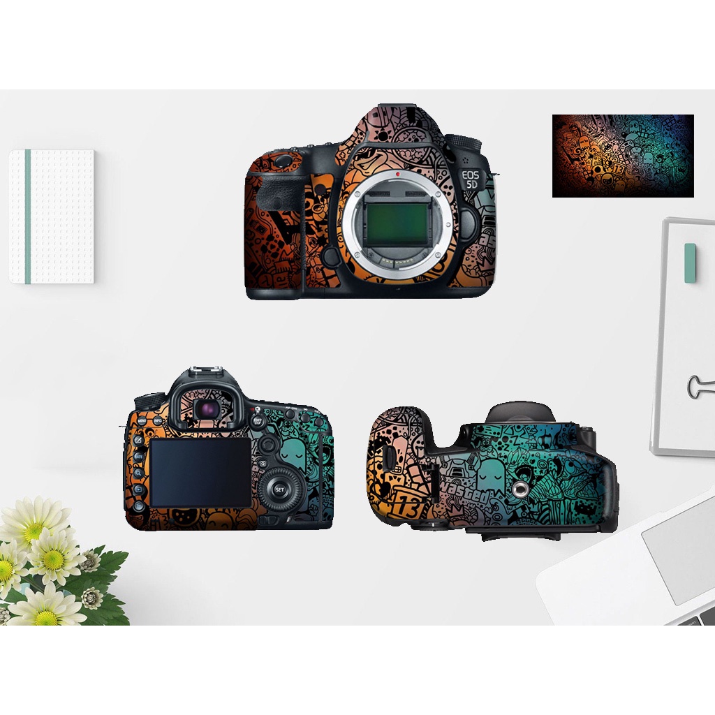 Combo Skin dành cho máy ảnh Body + lens vừa in hình theo yêu cầu đầy đủ cho các dòng máy Canon Nikon Sony Fujifilm...