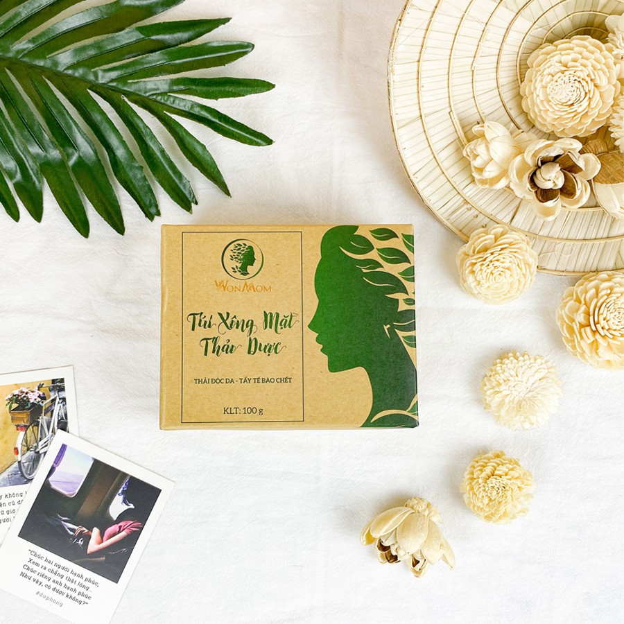 Túi xông mặt thảo dược sạch mụn, căng bóng da Wonmom