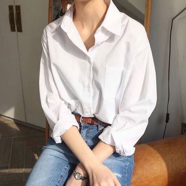 Sơ Mi Trắng Kate Có Túi