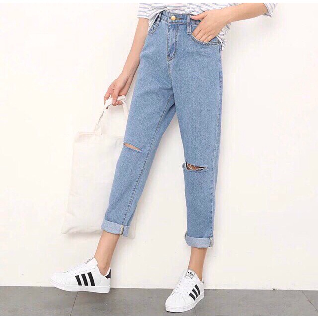 Quần Baggy jean nữ rách siêu hot SGM cao cấp