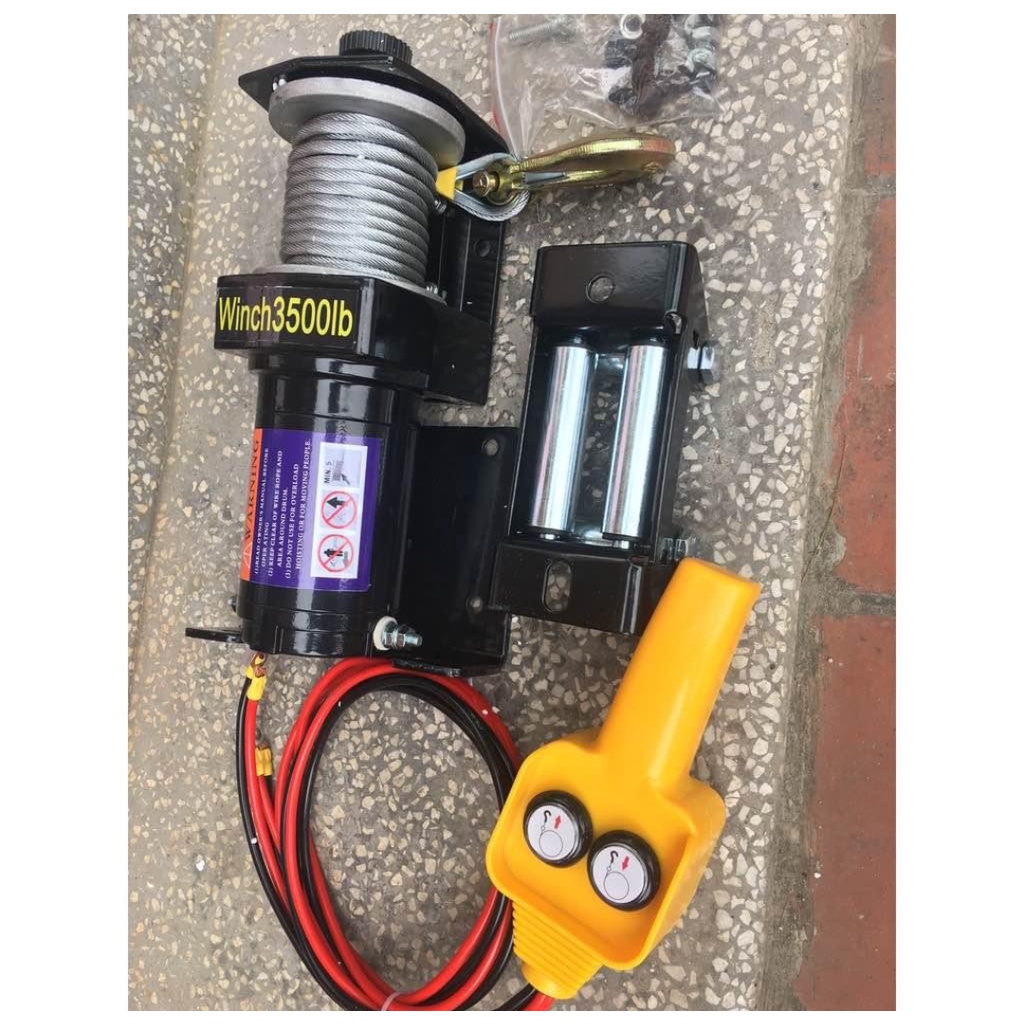 Tời điện 12v 3500lbs trọng tải kéo 1600kg cáp dài 6m