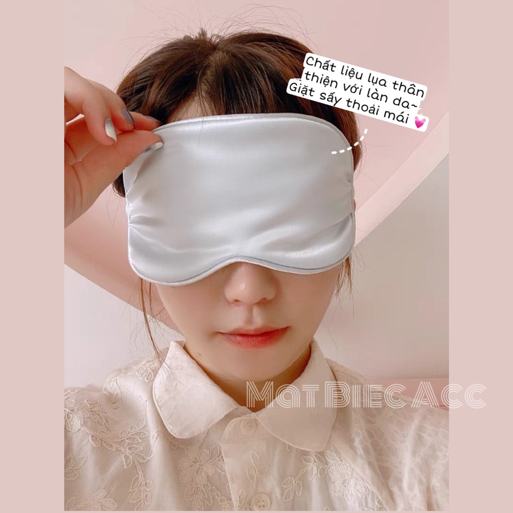 Bịt mắt ngủ lụa mềm mại cao cấp / Miếng che mắt ngủ dễ thương thoáng khí MATBIEC