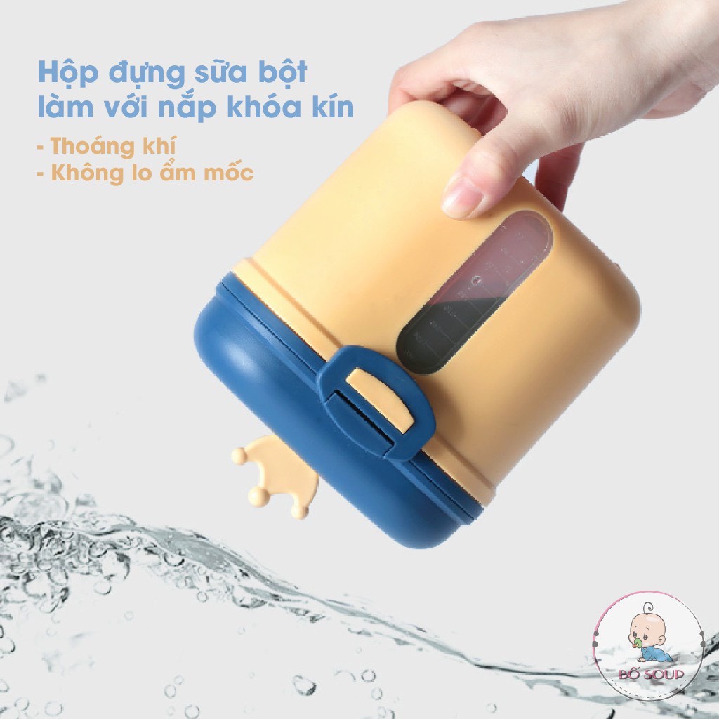 Hộp đựng sữa bột hình vương miệng mới - Hộp đựng thức ăn khô cho bé - mẫu mới)