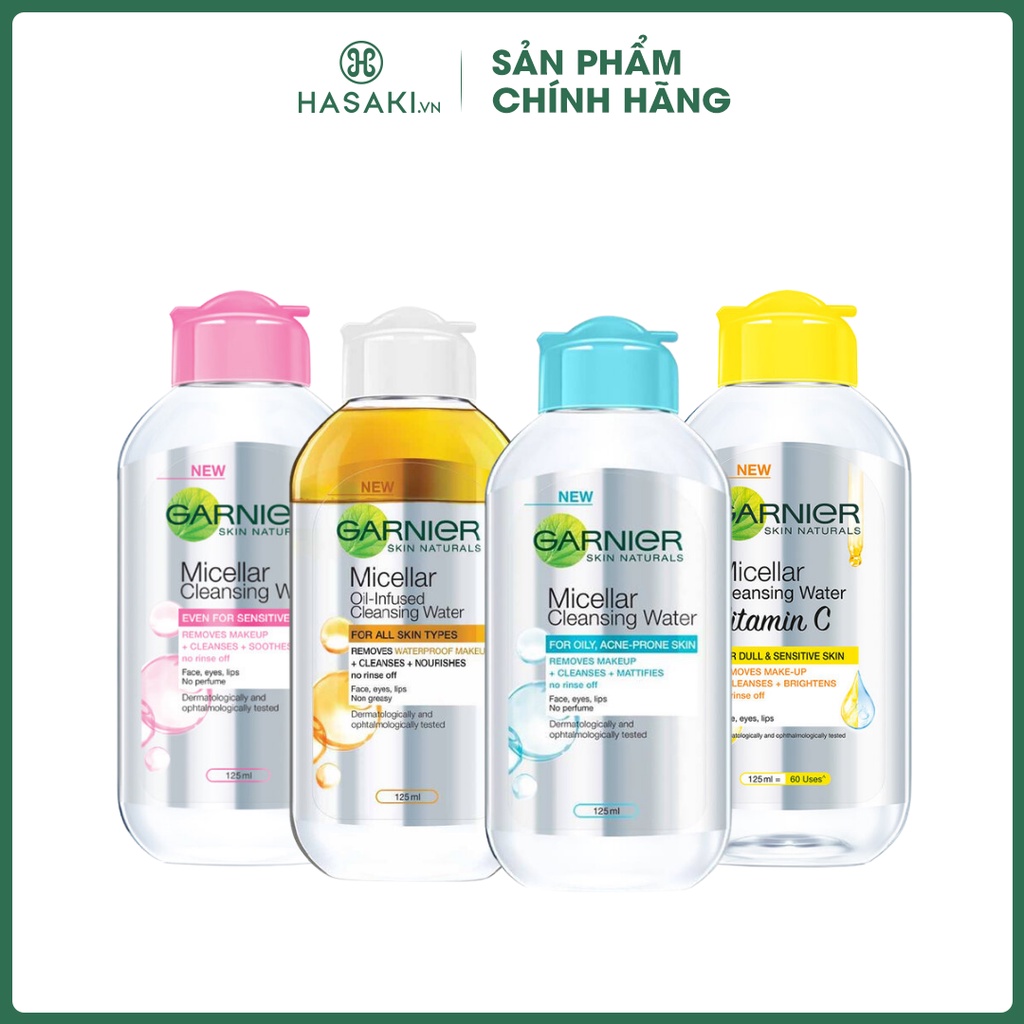 Nước Tẩy Trang Garnier Làm Sạch Sâu Lớp Trang Điểm Micellar Oil Infused Cleansing Water 125ml - Hasaki - Chính Hãng