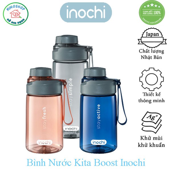 Bình Nước Chịu Nhiệt Kita Boost 460ml 670ml Tiện Dụng Khi  Đi Tập Gym, Thể Dục, Thể Thao. Bình Nước Nhật Cao Cấp.