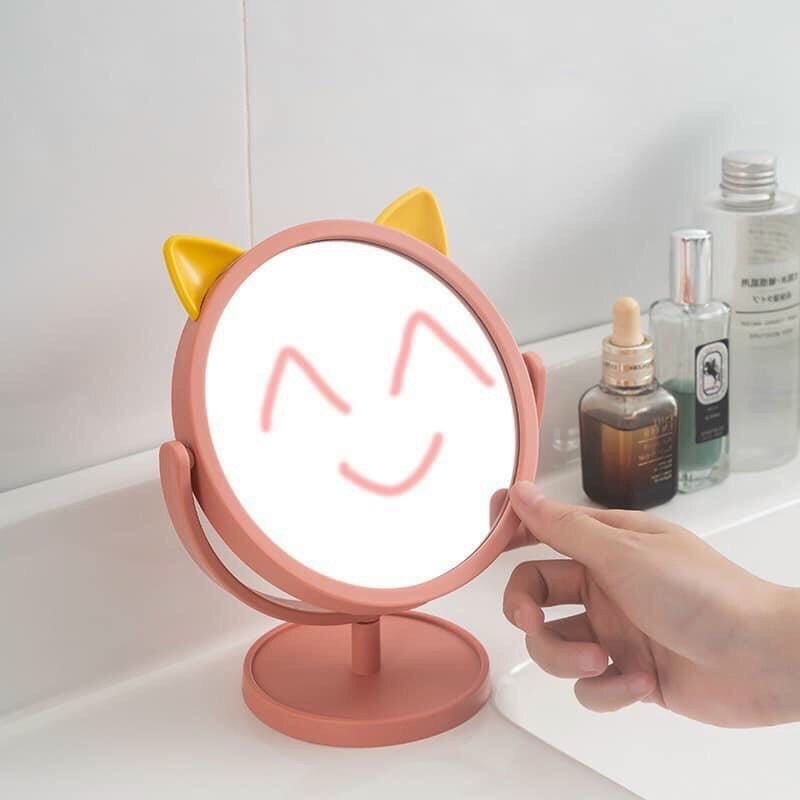 Gương để bàn hình tài mèo tháo lắp được