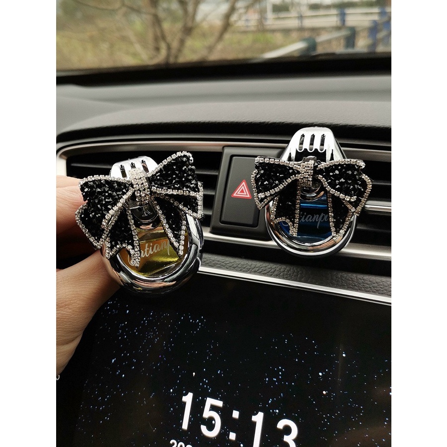 Nước hoa xe ô tô, xe hơi CATIANPAI cao cấp siêu thơm cài cửa gió gắn thiên nga, nơ đính đá trang trí và khử mùi xe