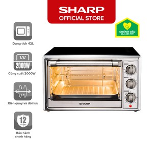 Lò Nướng Điện Sharp EO-B42RCSV-BK [2000W,5 Chức Năng Nướng,Xiên Quay Và Đối Lưu]