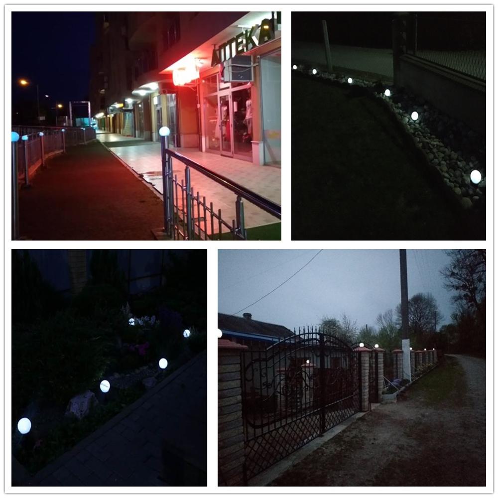 Bóng đèn LED hình tròn chống nước dùng năng lượng mặt trời trang trí sân vườn độc đáo