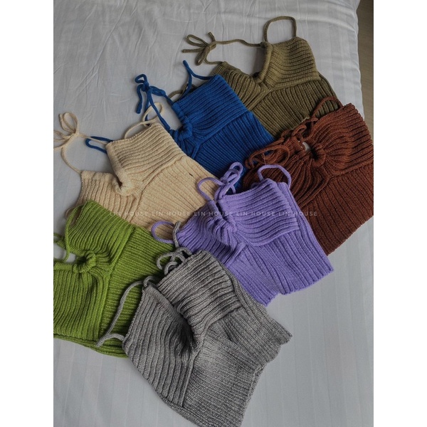 Áo croptop chất len