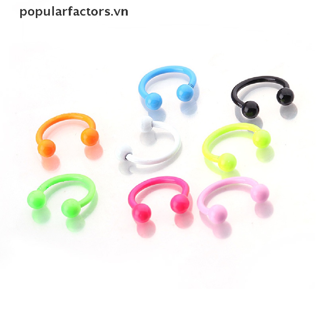 Set 8 Khuyên Mũi Kiểu Chữ C Bằng Thép Không Gỉ Cá Tính