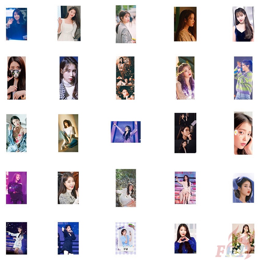 Bộ 50 miếng dán trang trí laptop/ván trượt hình các nhân vật IU Lee Ji Eun Series 02 DIY thời trang