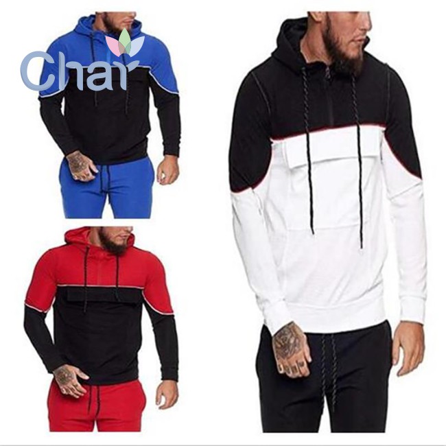 Áo Hoodie Nam Phối Màu Phong Cách Âu Mỹ Năng Động