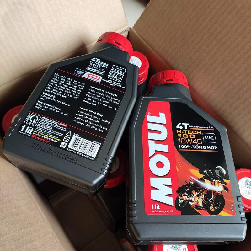 Nhớt Motul H Tech 4T 10W40 dành cho các loại xe số và tay côn - Chính Hãng