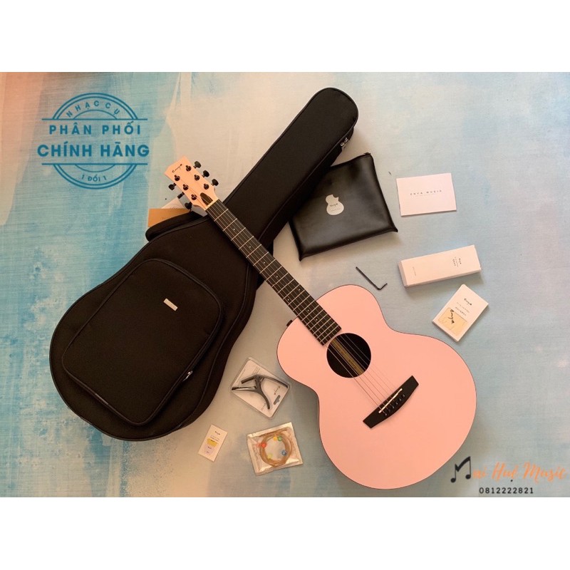 Guitar chính hãng ENYA mã EMX1P màu hồng ( tặng kèm full phụ kiện hãng như ảnh )