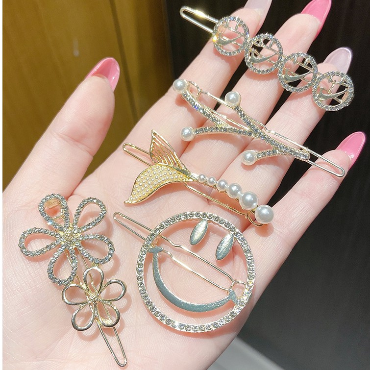 Kẹp Tóc Đính Ngọc Trai Phong Cách Hàn Quốc