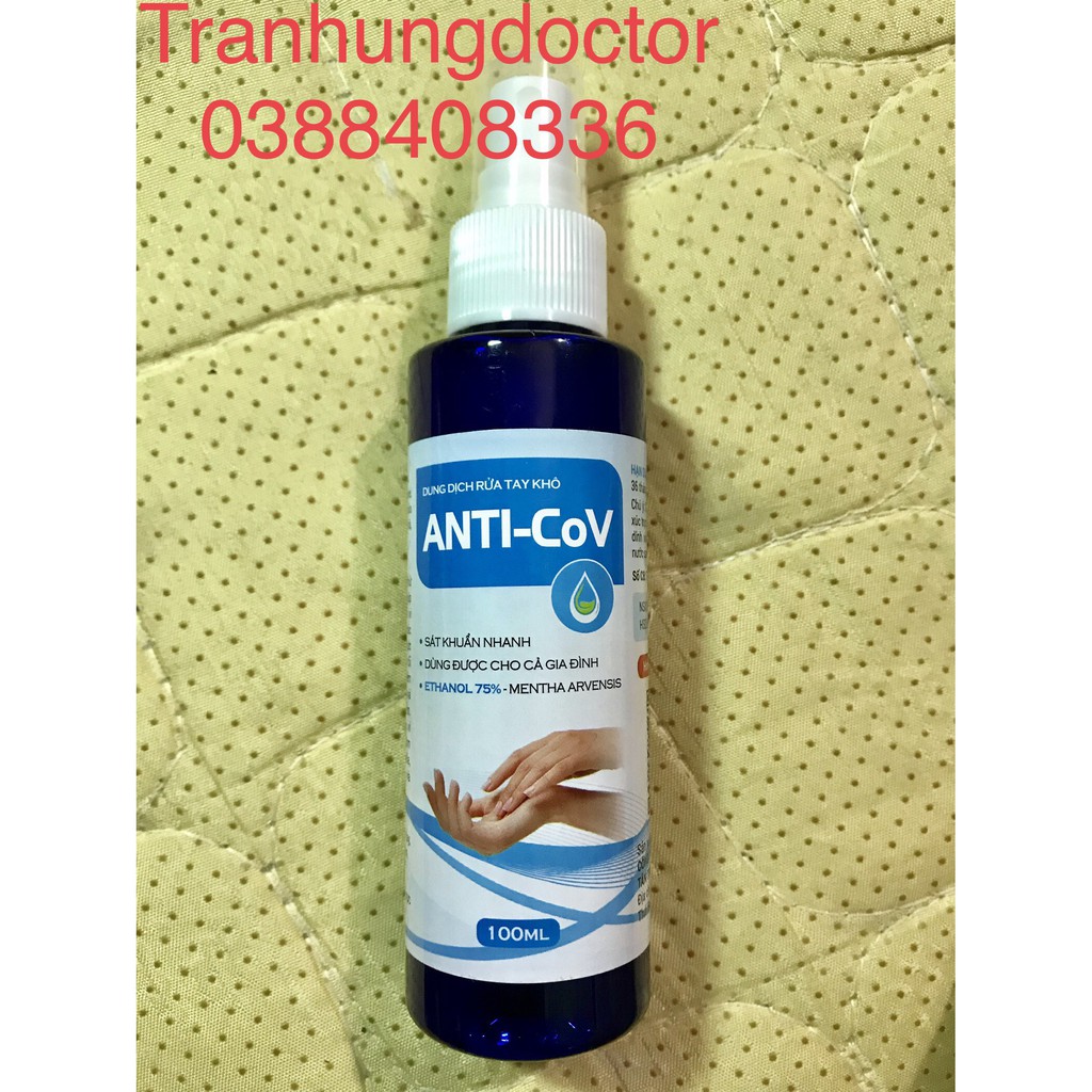 ✅(CHÍNH HÃNG) Dung dịch rửa tay khô ANTI-CoV 100ml Diệt Khuẩn,Sát Khuẩn Tối Đa, An Toàn Với Da Tay