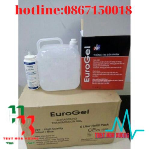 Gel siêu âm EUROGEL màu trắng can 5 lít,gel triệt lông