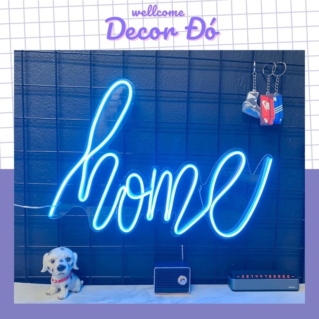 Đèn NeonSign | Chữ Home | Kích Thước 39x22cm | Quà Tặng Trang Trí Cực Chất , Siêu Sáng & Tiết Kiệm Điện Với Led 12v |