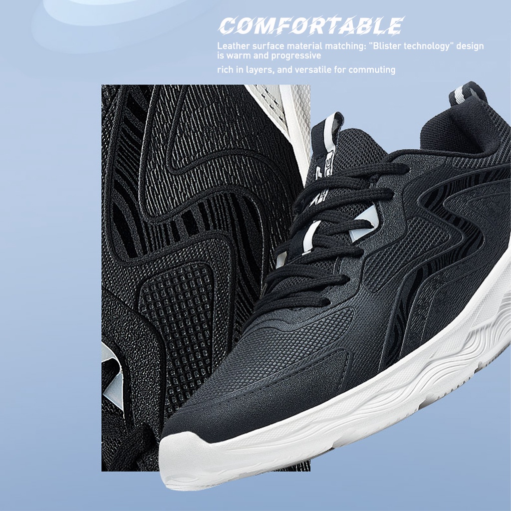 Giày thể thao da Xtep siêu nhẹ thoáng khí chống mòn thời trang cho nam