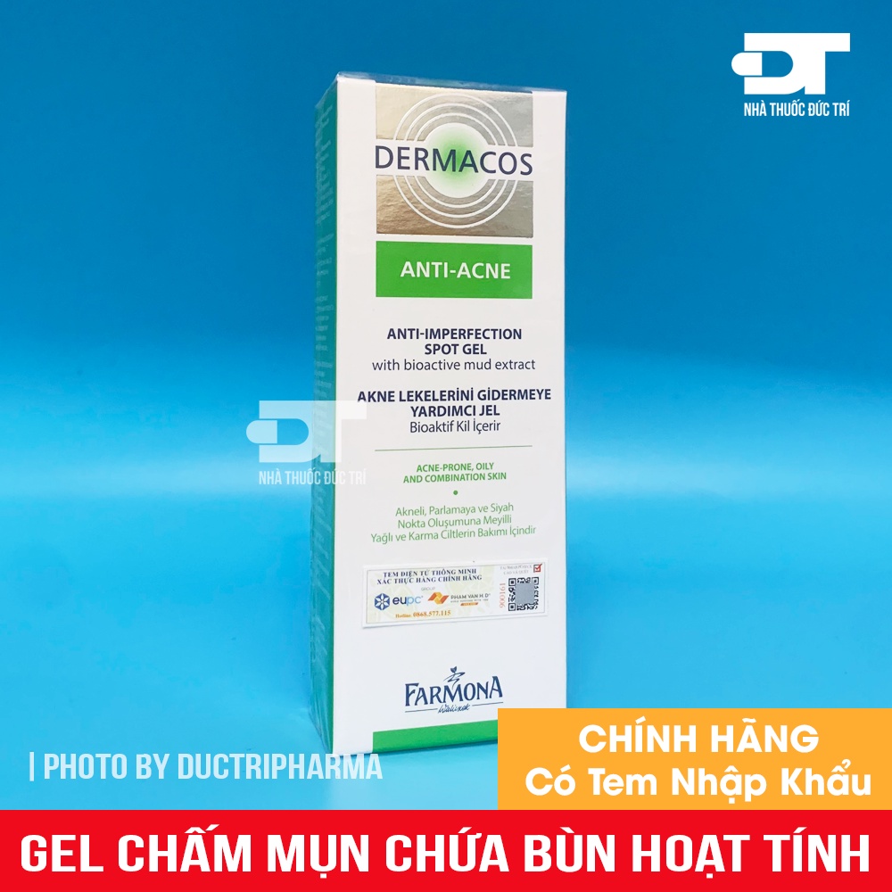 Dermacos Gel Chấm Mụn Chứa Bùn Hoạt Tính - Farmona Dermacos Anti Acne Imperfection Spot Gel