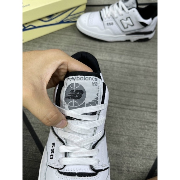 GIÀY NEWBLANCE550 WHITE BLACK DA THẬT LAI AU