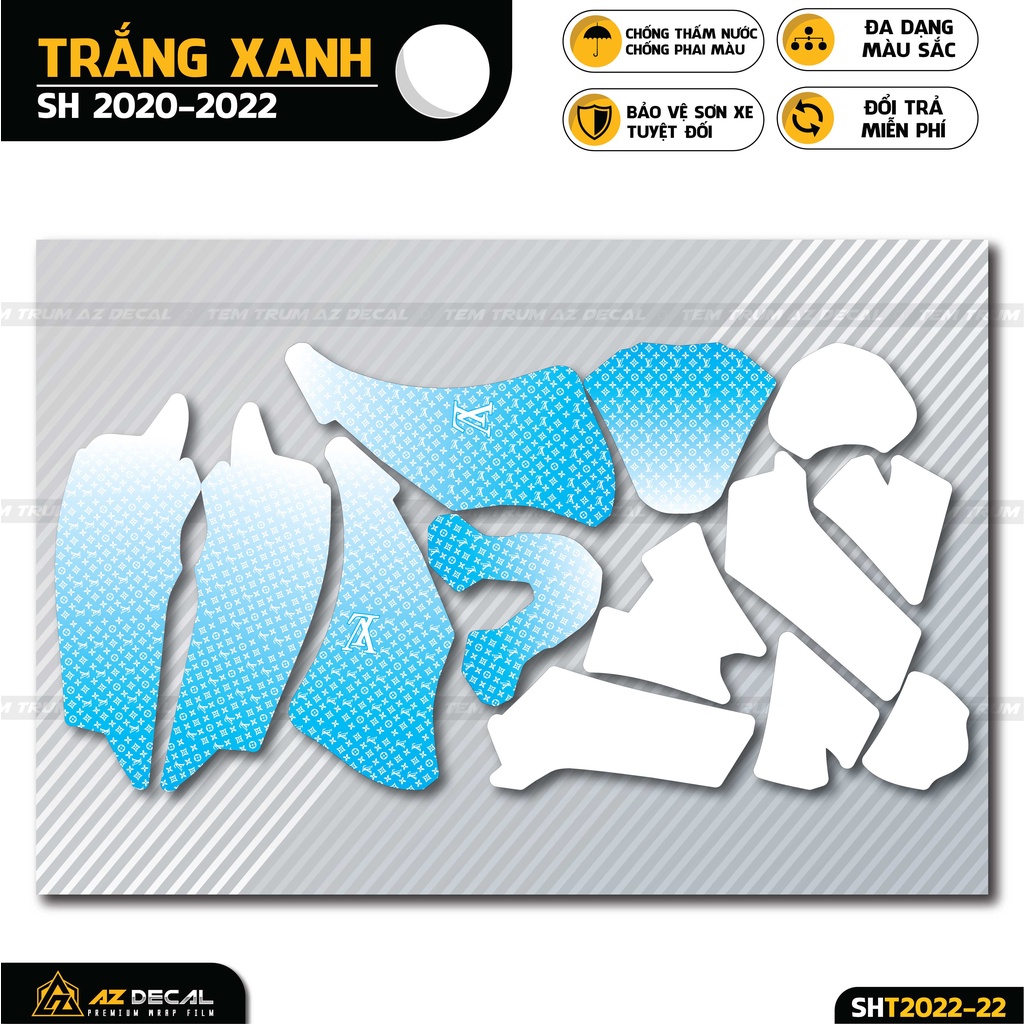 Tem Trùm SH Thiết Kế Louis Vuition | SHT-22 | Decal Dán Xe SH 2017 - 2019 - 2020 - 2021 - 2022 Đẹp Nhất