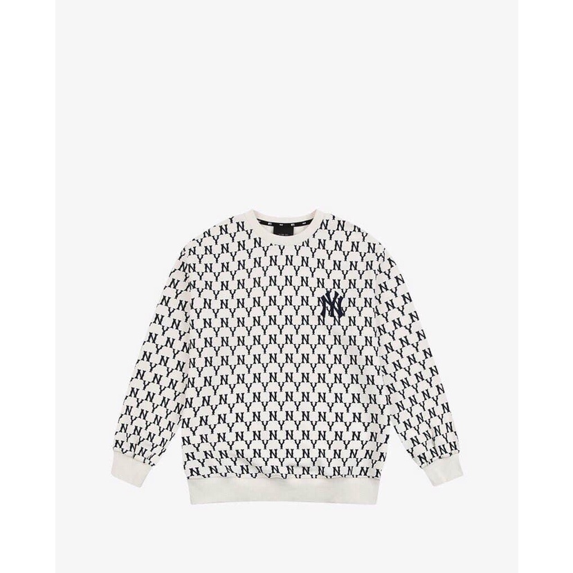 Áo Nỉ Sweatshirt MLB Tay Dài Monogram Overfit unisex Nam nữ-100% Xuất dư