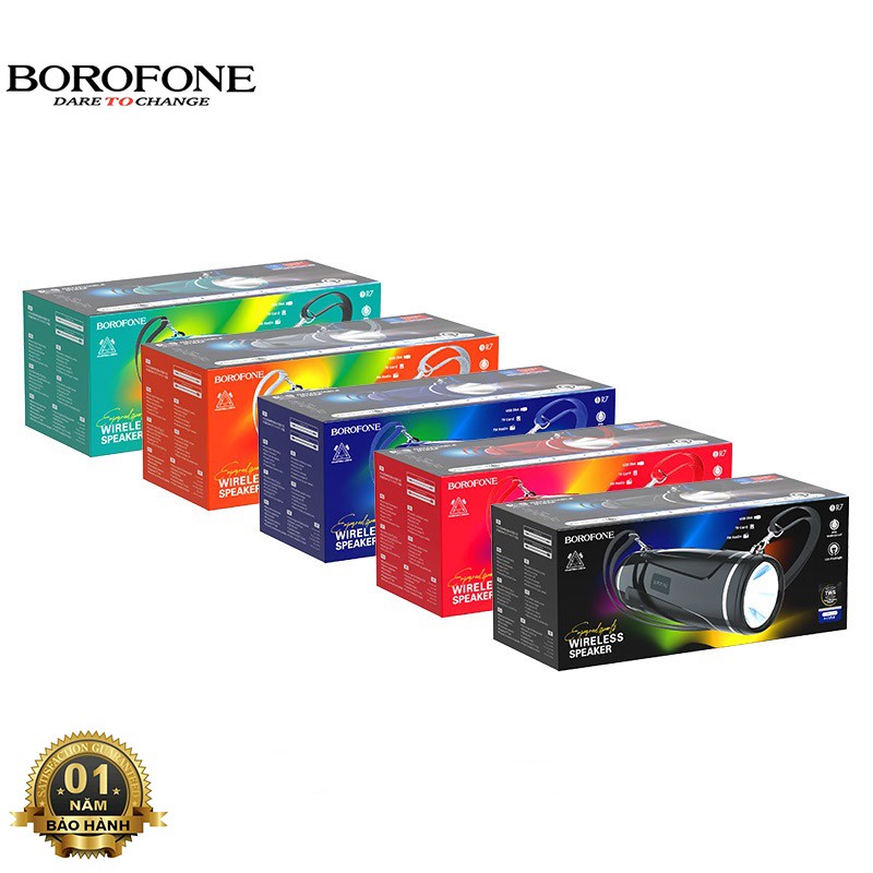 Loa Bluetooth Borofone BR7 có đèn Pin, Bass mạnh mẽ, to rõ, hỗ trợ di động không dây