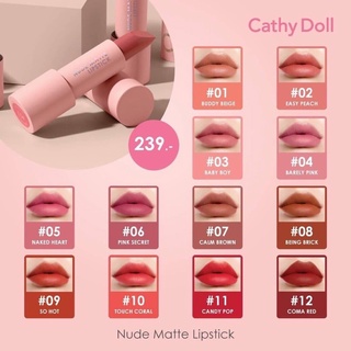 Son thỏi lì Cathy Doll Nude Matte Lipstick 3.5g Son nội địa Thái chính hãng