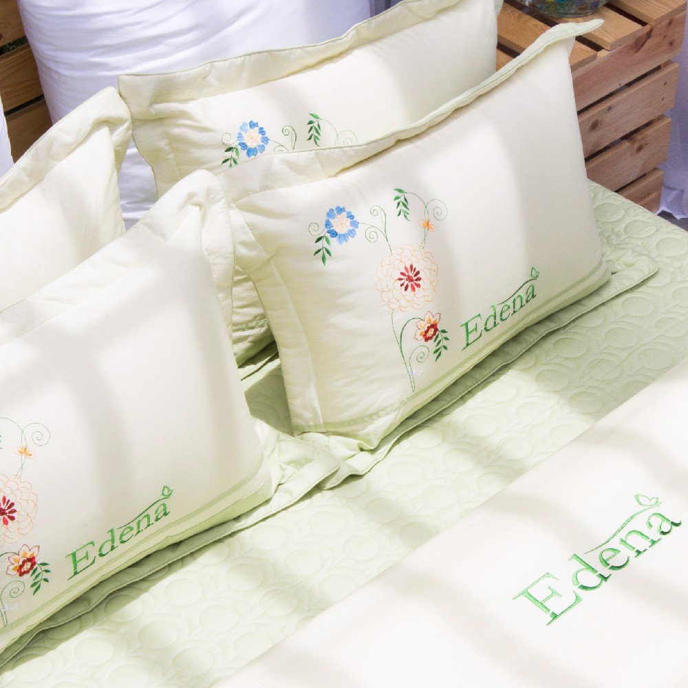 Bộ ga  Cotton Solid Edena mẫu 356 - Chính Hãng , Cao Cấp in MayBedding