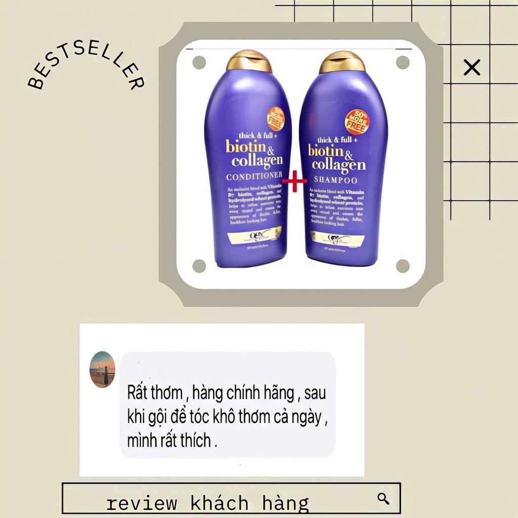 Biotin Collagen Chống Rụng Tóc Và Kích Thích Mọc Tóc  cặp Dầu Gội+Xả 577ml - ANNA COSMETIC