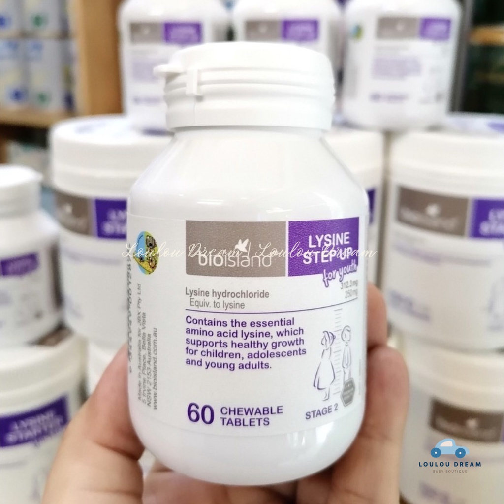 Viên uống Lysine Bio Island Stepup hỗ trợ tăng chiều cao cho bé 6-24 tuổi chính hãng Úc