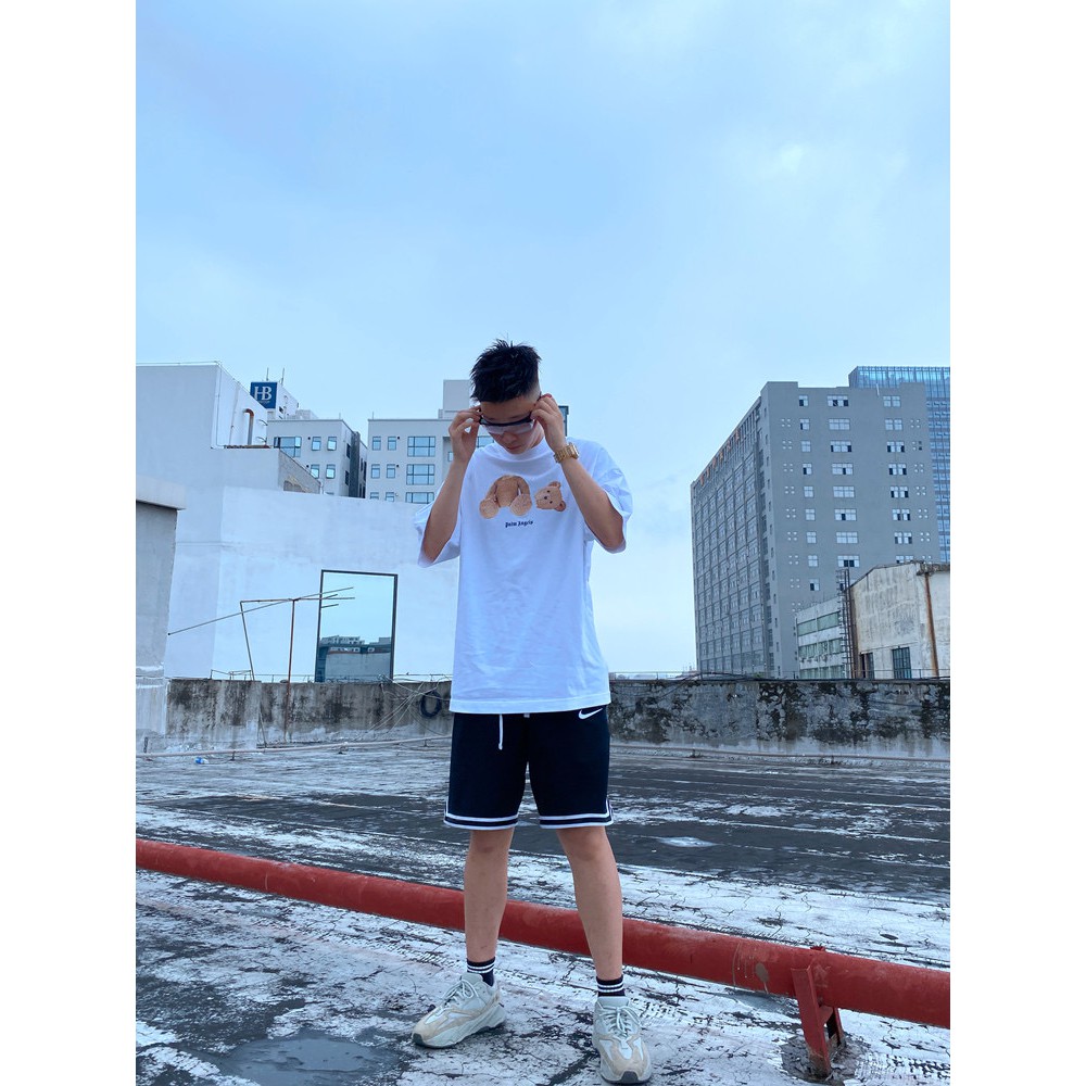 Áo tay lỡ Palm Angels in hình Gấu Xé dành cho cả nam nữ form siêu đẹp phong cách năng động trẻ trung