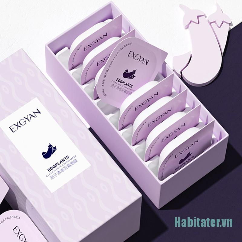 【Habitater】New Natural Eggplant Extract Mud Facial Mask Oil Control Blackhead Deep Cleaning