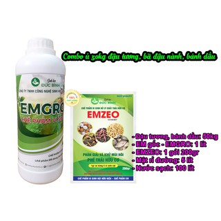 Combo Chế phẩm EM ủ 50kg đậu tương, bã đậu nành, bánh dầu thành chế phẩm đậu tương bón lan và hoa hồng, cây cảnh