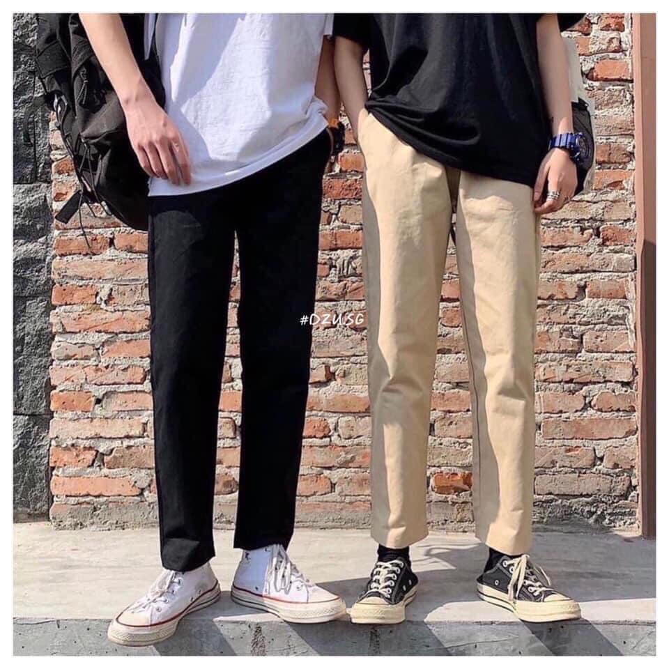Quần kaki nam nữ ống suông basic Unisex Quần kiểu baggy nam ống rộng chất liệu dày dặn phong cách Ulzzang Hàn Quốc