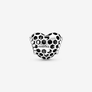 Bee Mine & Bee Happy Honeycomb Heart Charm
