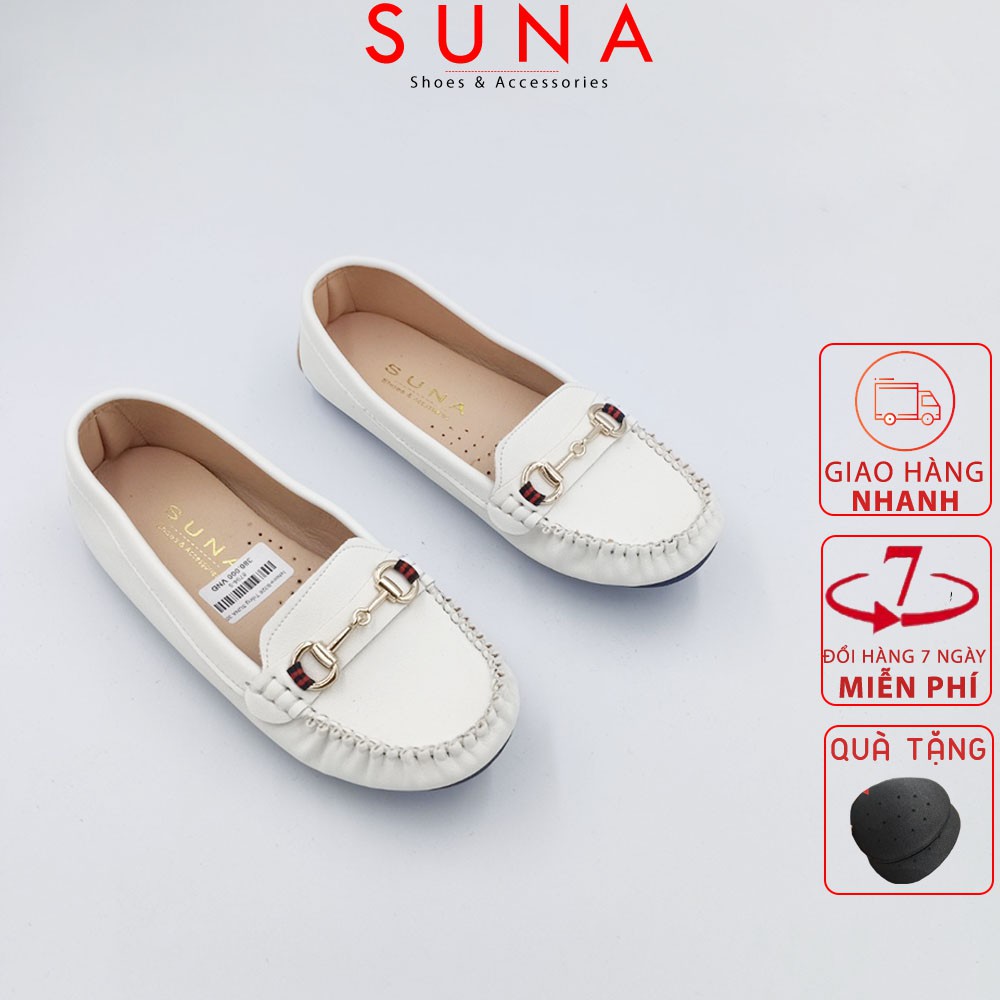 Giày mọi moccasin nữ da lì trẻ trung , năng động SUNA B326 | BigBuy360 - bigbuy360.vn