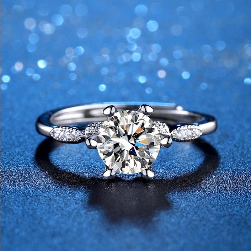 Nhẫn Đeo Tay Thời Trang Hàn Quốc 22 Kiểu Bằng Bạc 925 Cho Nữ Moissanite 1 Carat