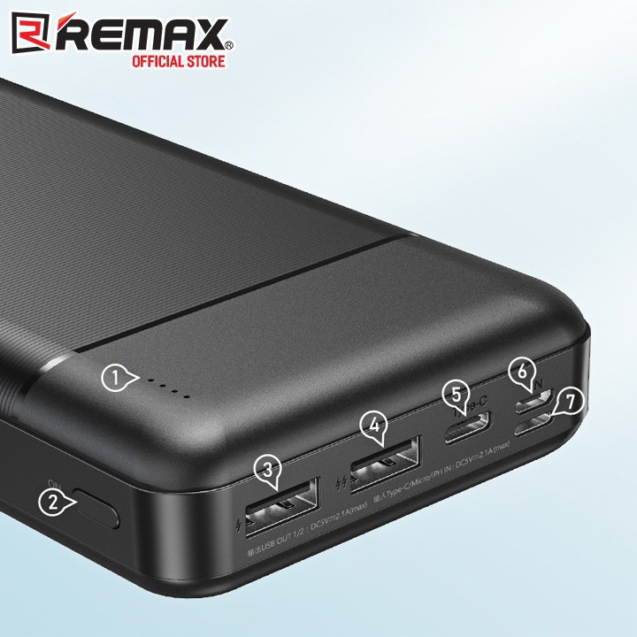 Pin Sạc Dự Phòng 30.000mAh Remax RPP-167 Lango Series Fast Charing 2.1A Tích Hợp 2 Cổng USB - RPP-167